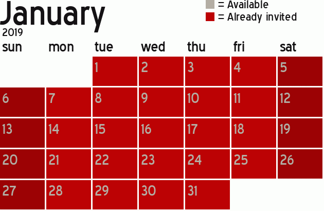 Missionary Dinner Calendar