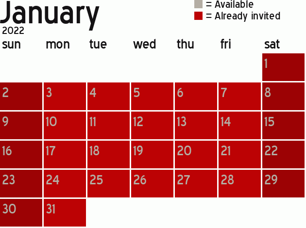 Missionary Dinner Calendar