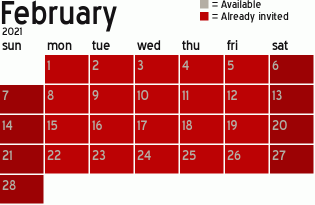 Missionary Dinner Calendar