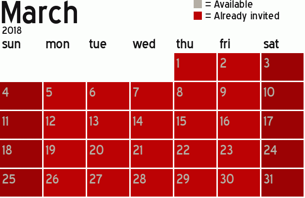 Missionary Dinner Calendar