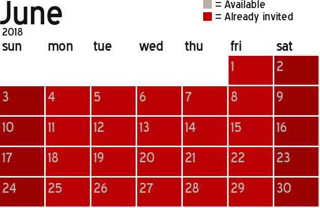 Missionary Dinner Calendar