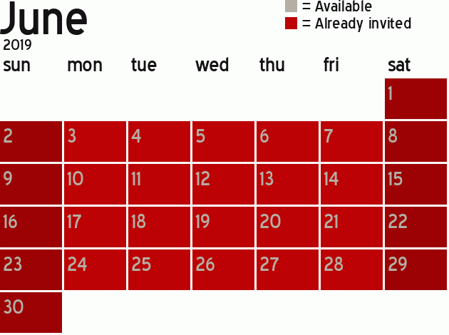 Missionary Dinner Calendar