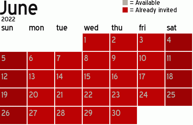 Missionary Dinner Calendar