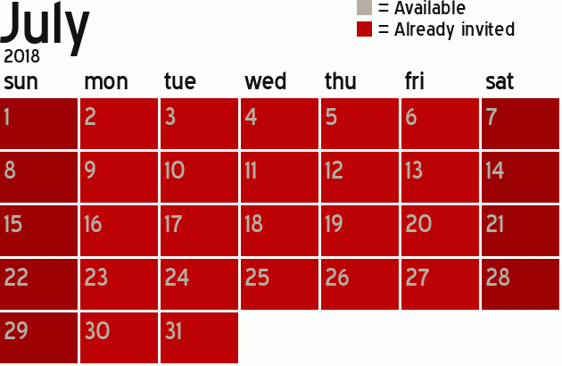 Missionary Dinner Calendar
