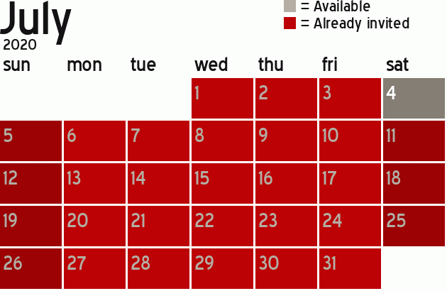 Missionary Dinner Calendar