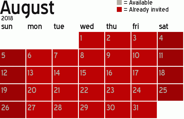 Missionary Dinner Calendar
