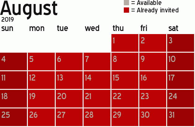 Missionary Dinner Calendar