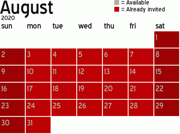 Missionary Dinner Calendar