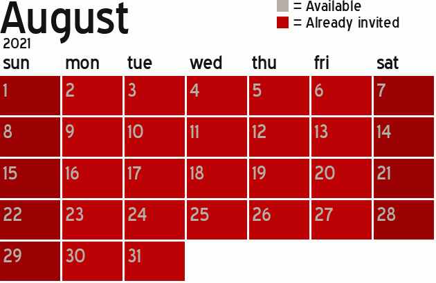 Missionary Dinner Calendar