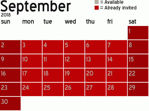 Missionary Dinner Calendar