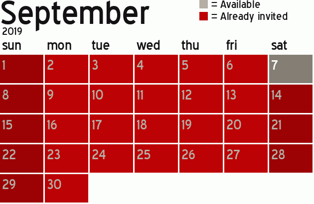 Missionary Dinner Calendar