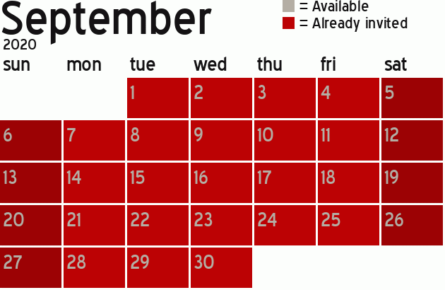 Missionary Dinner Calendar