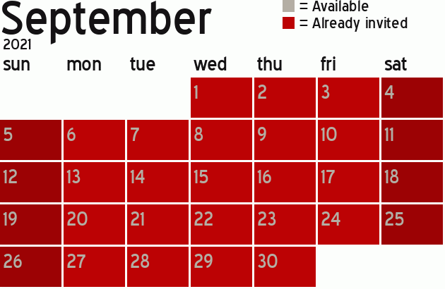 Missionary Dinner Calendar
