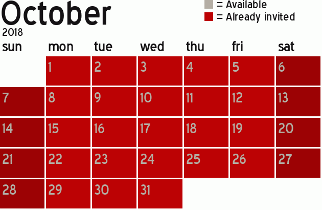 Missionary Dinner Calendar