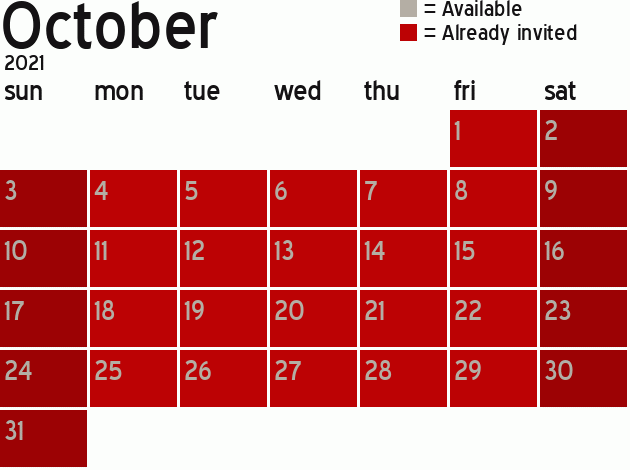 Missionary Dinner Calendar
