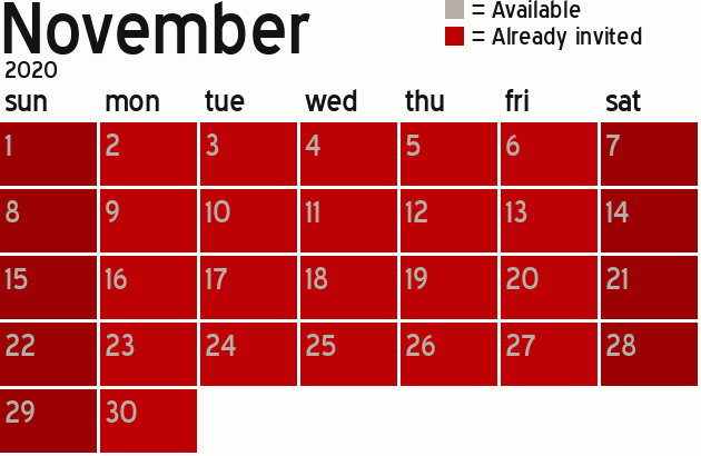 Missionary Dinner Calendar