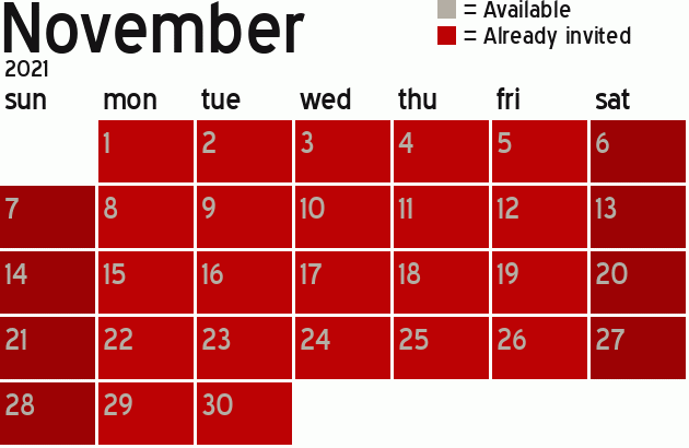 Missionary Dinner Calendar